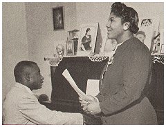 The 'Father of Gospel Music' Thomas Dorsey rehearsing with Mahalia Jackson